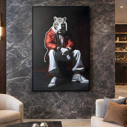 Untamed by La Muse – 4 ft LED Tiger Canvas Wall Art for Living Room & Modern Interiors