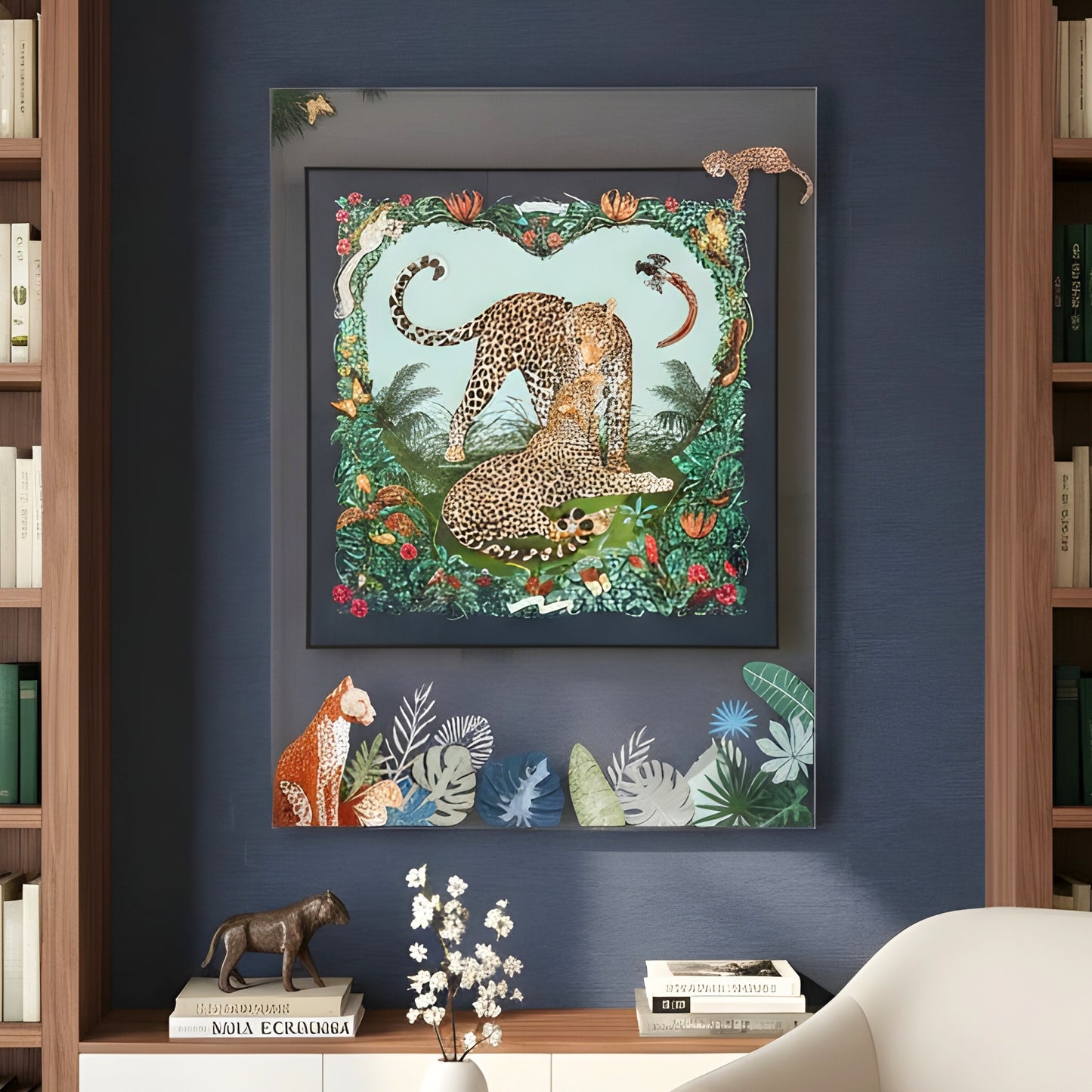 Untamed by La Muse – 4 ft x 3 ft Leopard Wall Art for Living Room & Statement Interiors