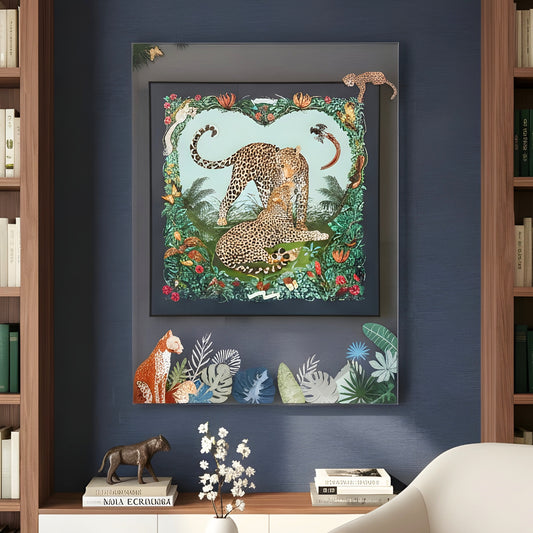 Untamed by La Muse – 4 ft x 3 ft Leopard Wall Art for Living Room & Statement Interiors