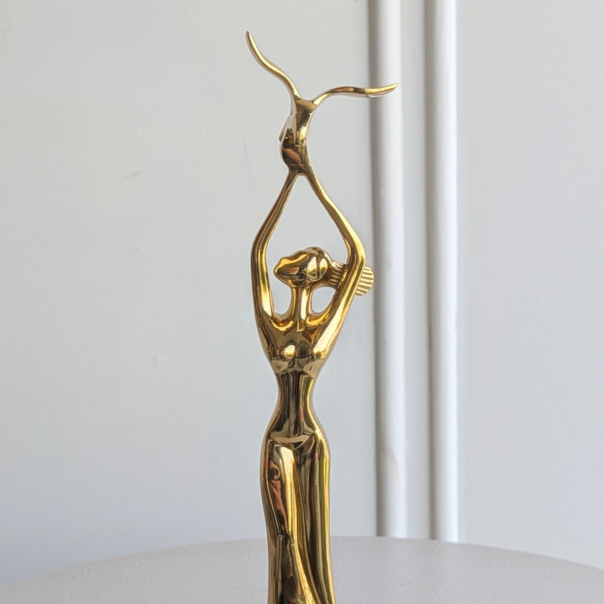 Ballet gold-toned metal lady figurine lifestyle view 3
