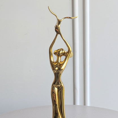 Ballet gold-toned metal lady figurine lifestyle view 3