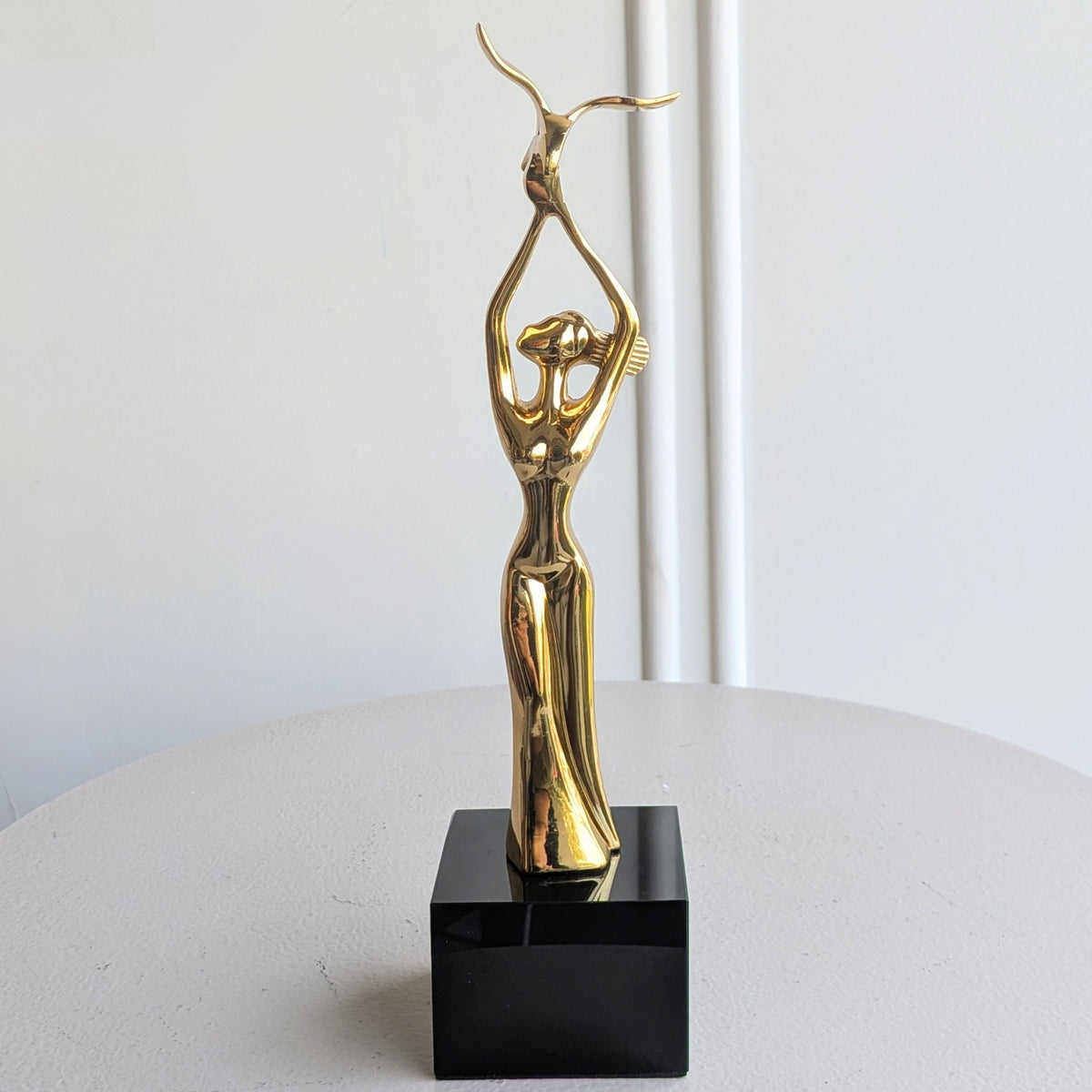 Ballet gold-toned metal lady figurine lifestyle view 6