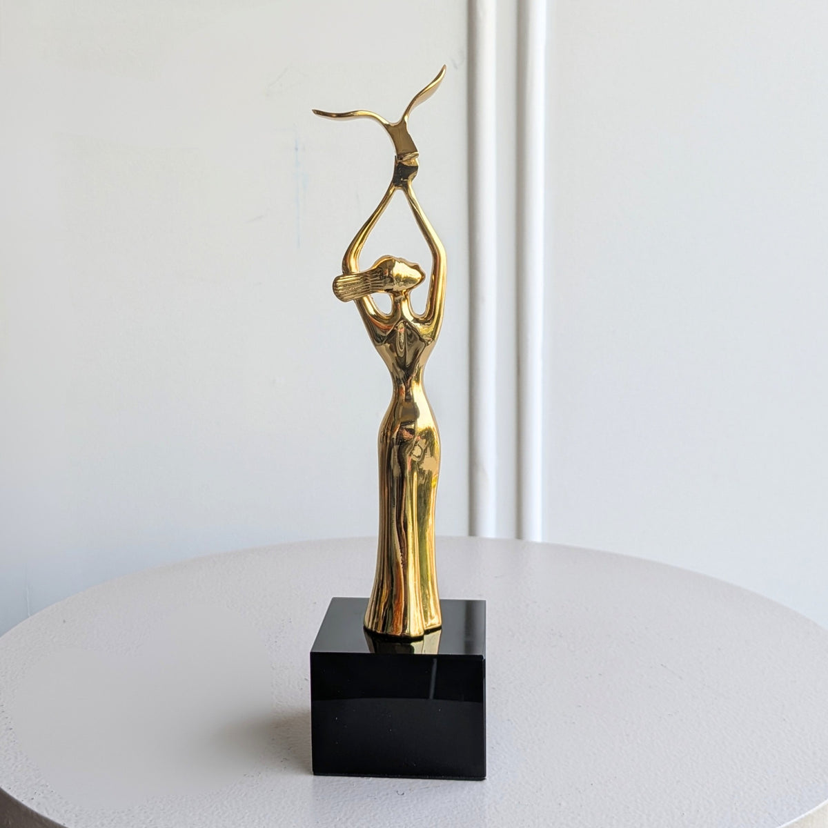 Ballet gold-toned metal lady figurine lifestyle view 7