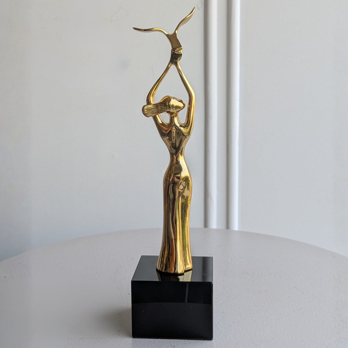 Ballet gold-toned metal lady figurine lifestyle view 10