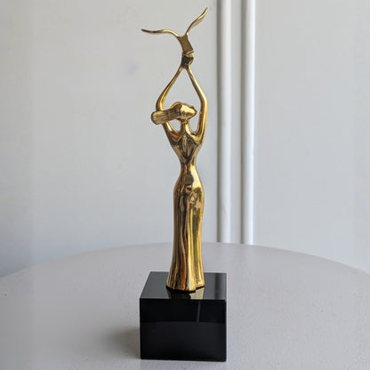 Ballet gold-toned metal lady figurine lifestyle view 10