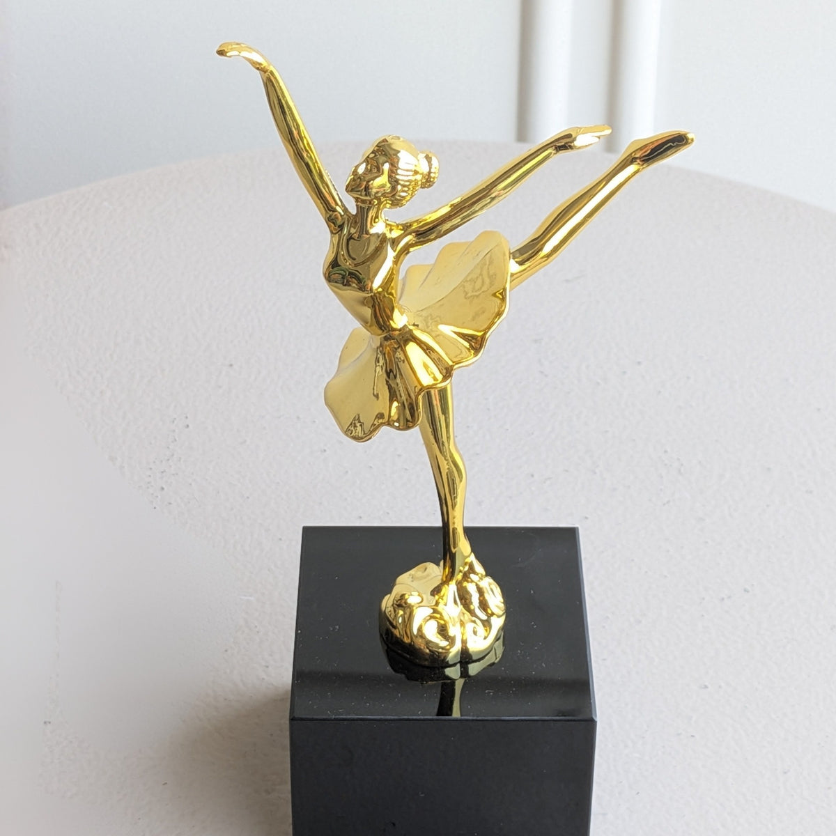 Ballet Style 2 gold metal lady figurine front product view