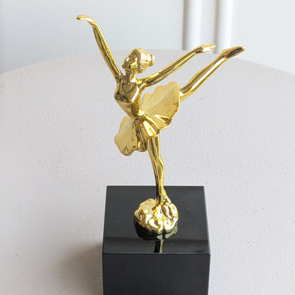 Ballet Style 2 gold metal lady figurine front product view