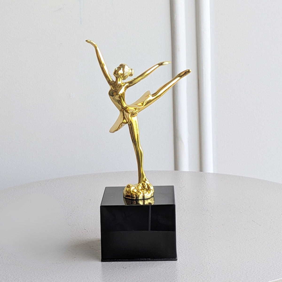 Ballet Style 2 gold metal lady figurine full product view