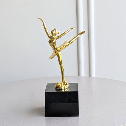 Ballet Style 2 gold metal lady figurine full product view