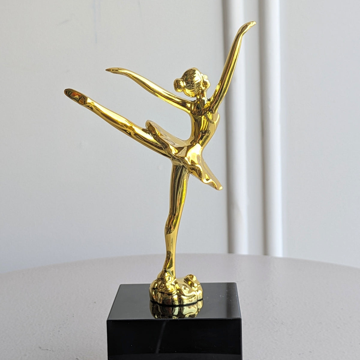 Ballet Style 2 gold metal lady figurine rear angle product view