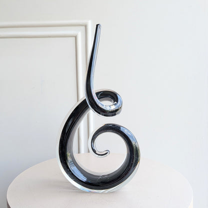 Cadence black and clear crystal abstract showpiece front view