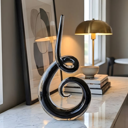 Cadence crystal showpiece styled with a table lamp and art
