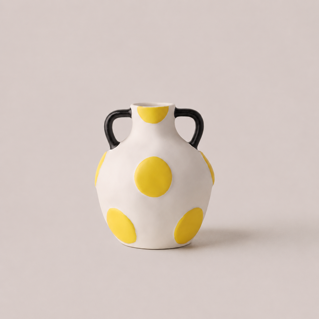 Canvas medium yellow hand-painted ceramic table vase