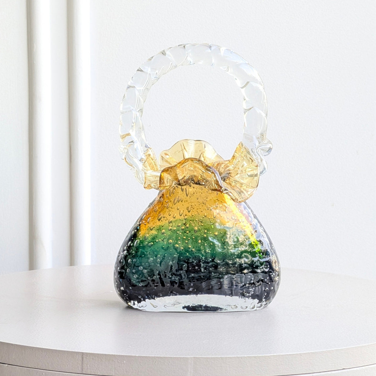 Couture green-gold crystal handbag showpiece, product view