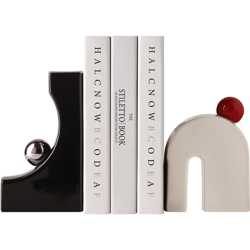 Bookend Bound by Motion Table Showpiece & Bookend - Black & White (Set of 2)