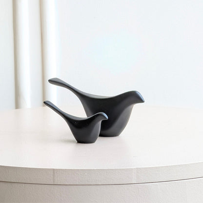 Flock black resin bird showpieces pair, product view