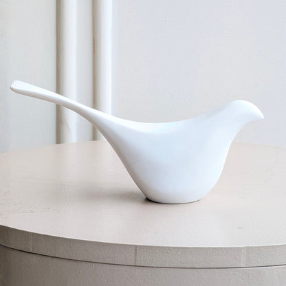 Flock large white resin bird showpiece, product view