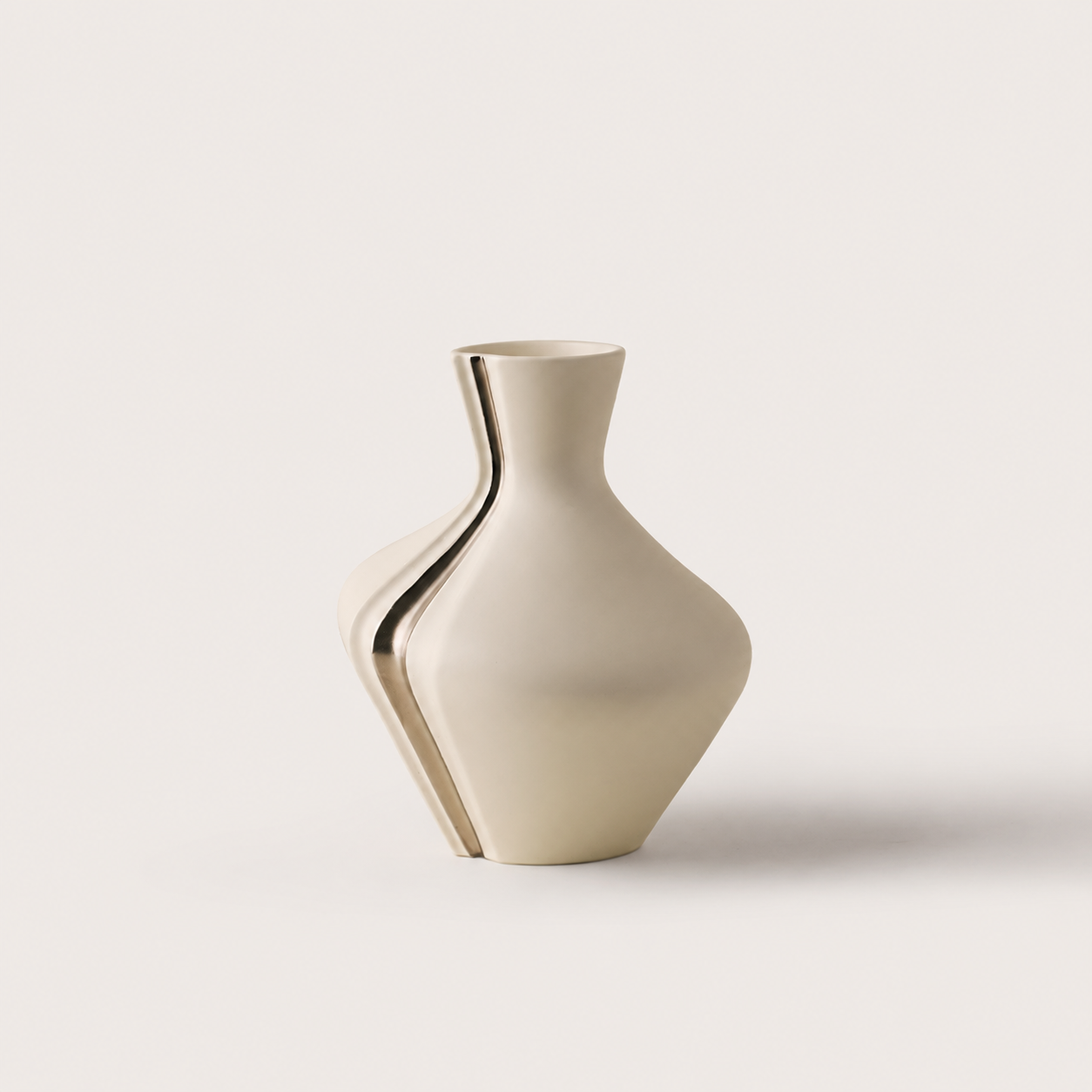 Grace Small ivory and silver ceramic table vase
