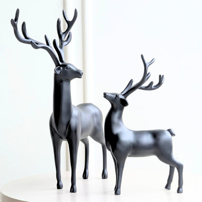 Hartley black resin deer sculptures for luxury console and shelf styling, view 2