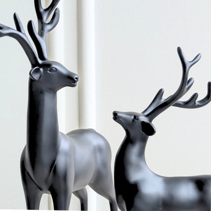 Hartley black resin deer sculptures for luxury console and shelf styling, view 3