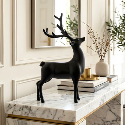 Hartley black resin deer sculptures for luxury console and shelf styling, view 5