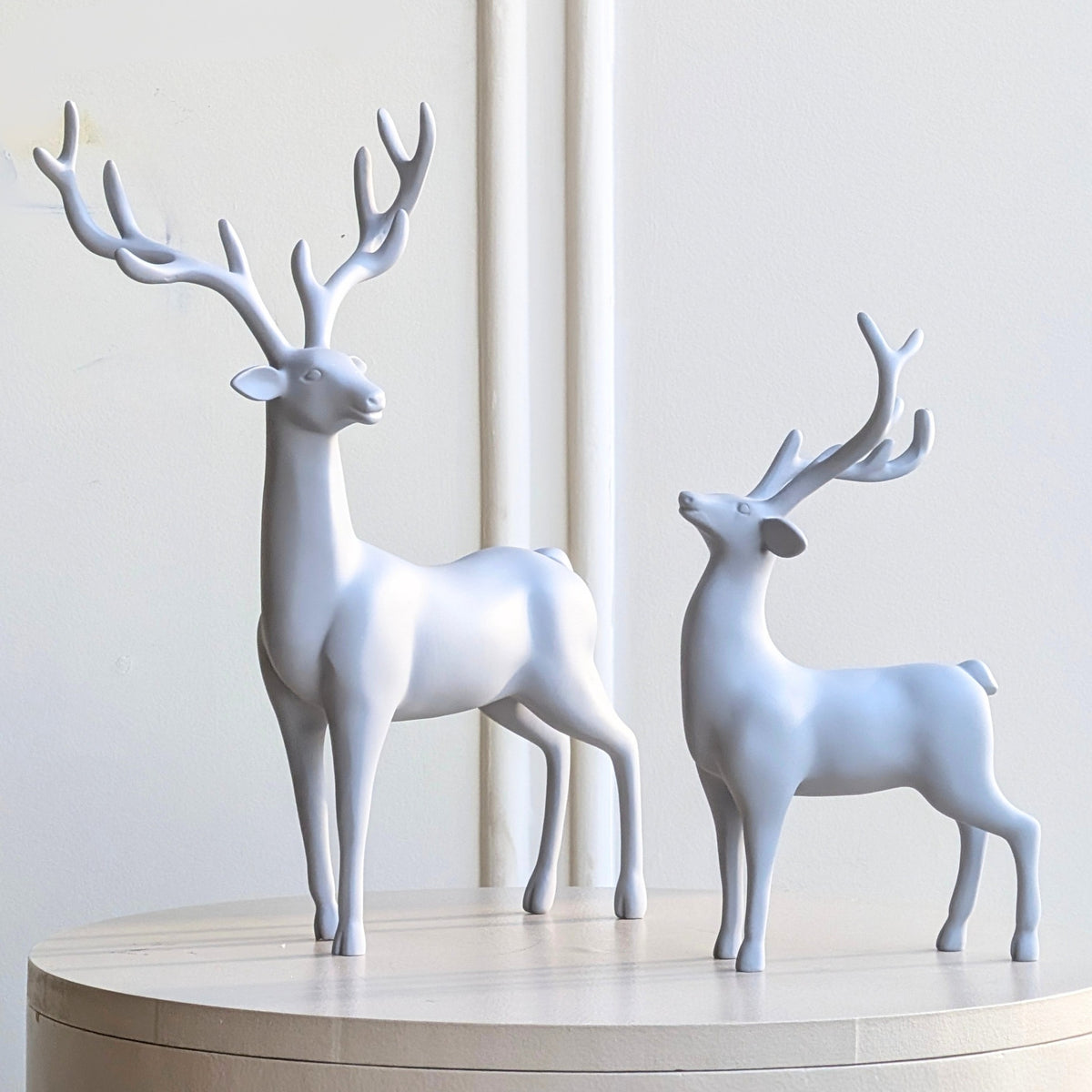 Hartley grey resin deer sculptures for luxury console and shelf styling, view 11
