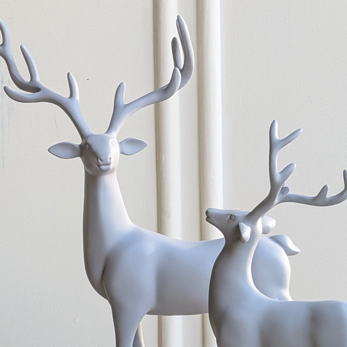 Hartley grey resin deer sculptures for luxury console and shelf styling, view 12