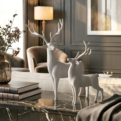 Hartley grey resin deer sculptures for luxury console and shelf styling, view 13