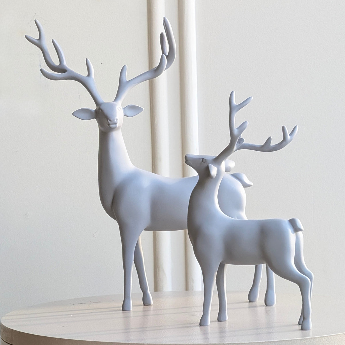 Hartley grey resin deer sculptures for luxury console and shelf styling, view 14