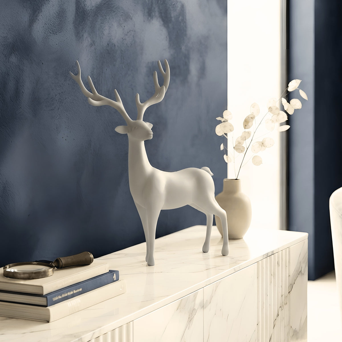 Hartley grey resin deer sculptures for luxury console and shelf styling, view 18