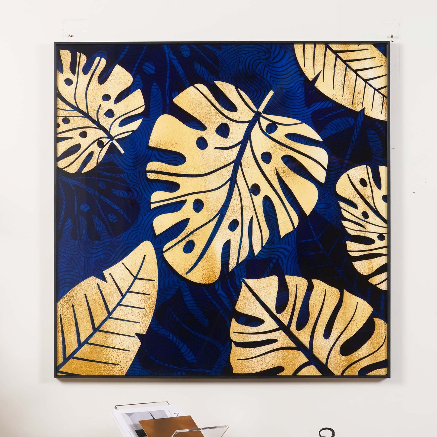 crystal porcelain wall arts The Thoughtful Healer Leaves - (3.2 x 3.2 Feet) Crystal Porcelain Wall Art