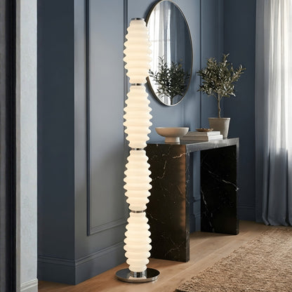 Luma Totem designer floor lamp in blue and black console setting
