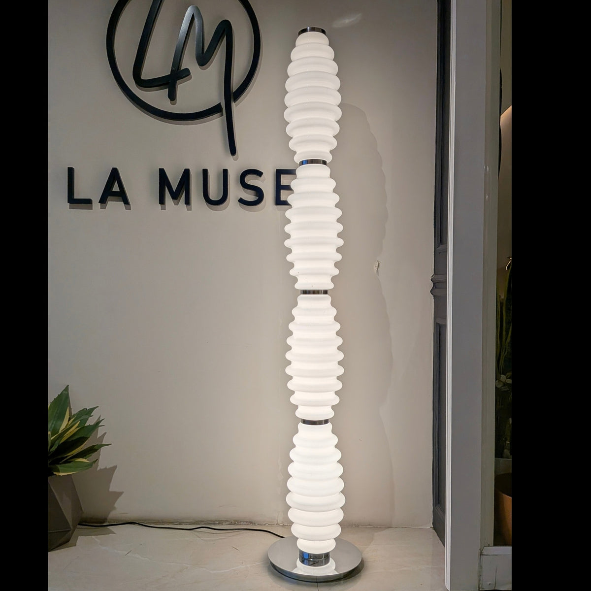 Luma Totem floor lamp displayed at La Muse showroom