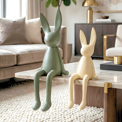 Meadow resin rabbit showpieces styled on a luxury living room coffee table