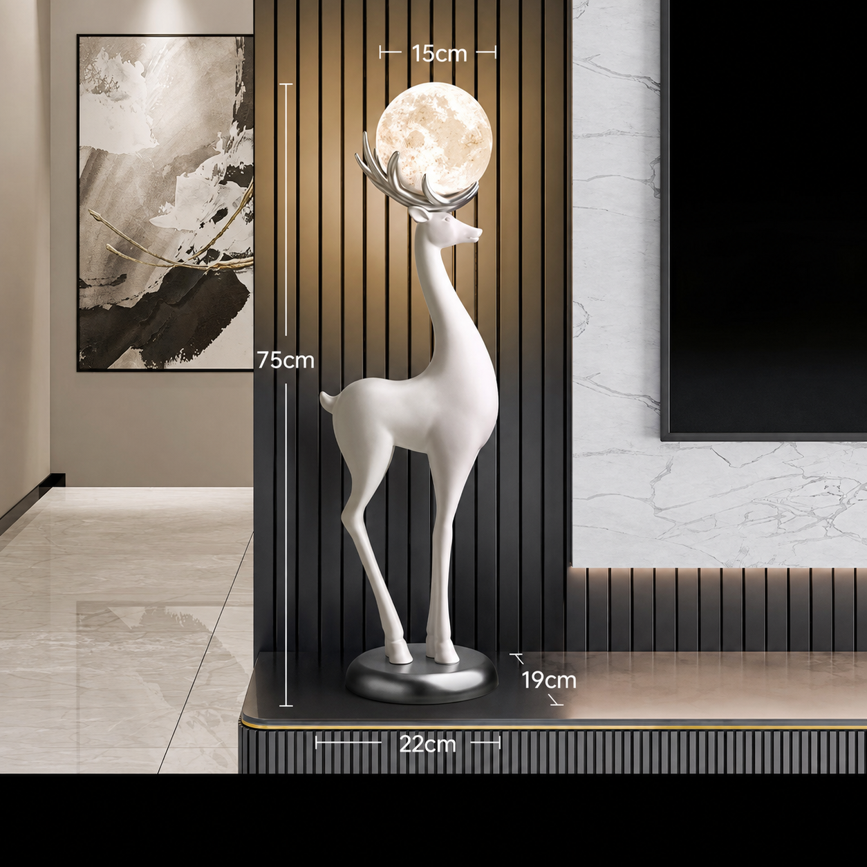 Moonstag white deer floor lamp dimensions