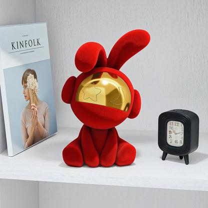 Moonstruck rabbit showpiece styled with a table clock