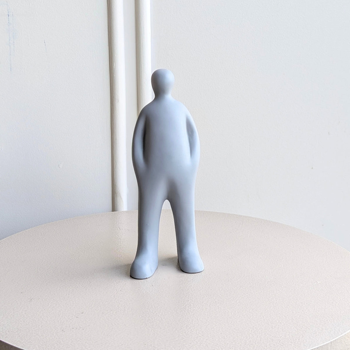 Off Duty Grey matte resin standing human showpiece variant front product view