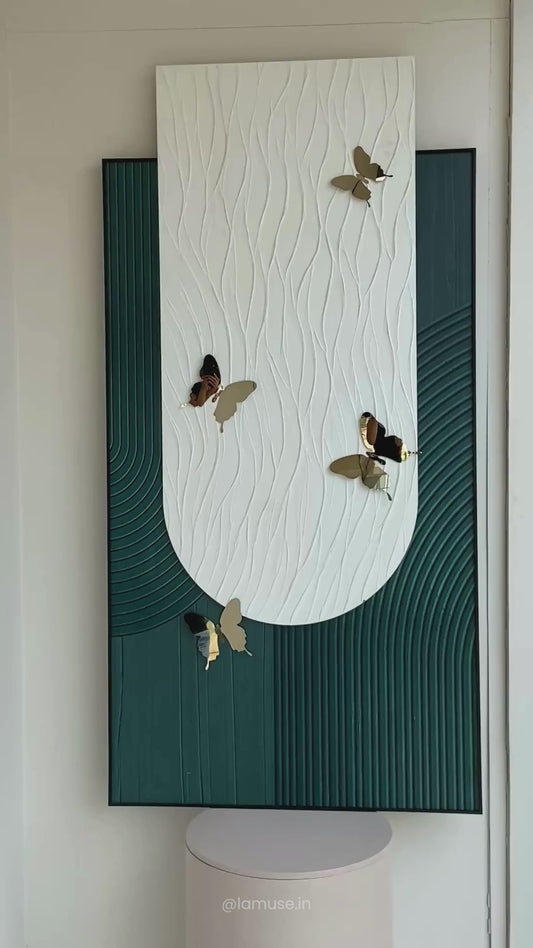 Fluttering Dreamscape 3D Premium Vertical Wall Art | 5.2 Ft x 2.6 Ft