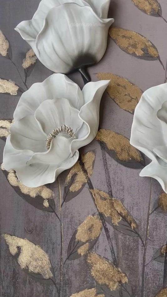 Botanic Ballet - Premium 3D Floral Wall Art (Set of 3)
