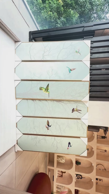 Soar – Nature inspired Mixed Media Wall Art (Set of 6) ~ 6.5 ft x 4 ft