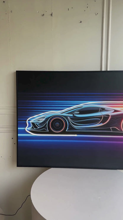 Overdrive - Car Themed LED Wall Art ~ 4 ft x 3 ft