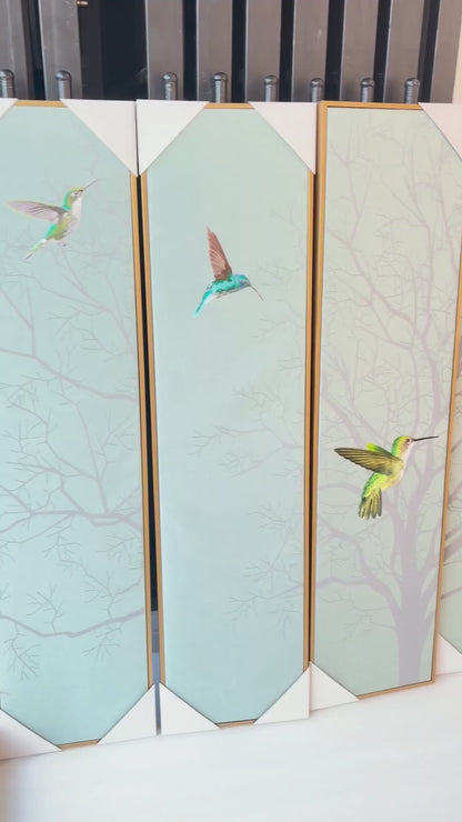 Soar – Nature inspired Mixed Media Wall Art (Set of 6) ~ 6.5 ft x 4 ft