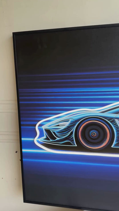 Overdrive - Car Themed LED Wall Art ~ 4 ft x 3 ft