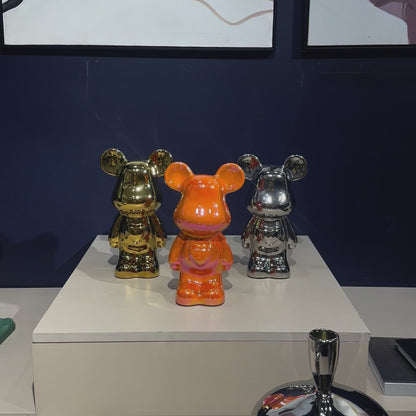 Joviality of a Playful Soul - Ceramic Bear Table Showpiece - Gold