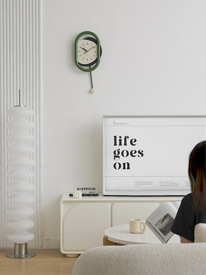 Circa - Designer Wall Clock with Pendulum - Green