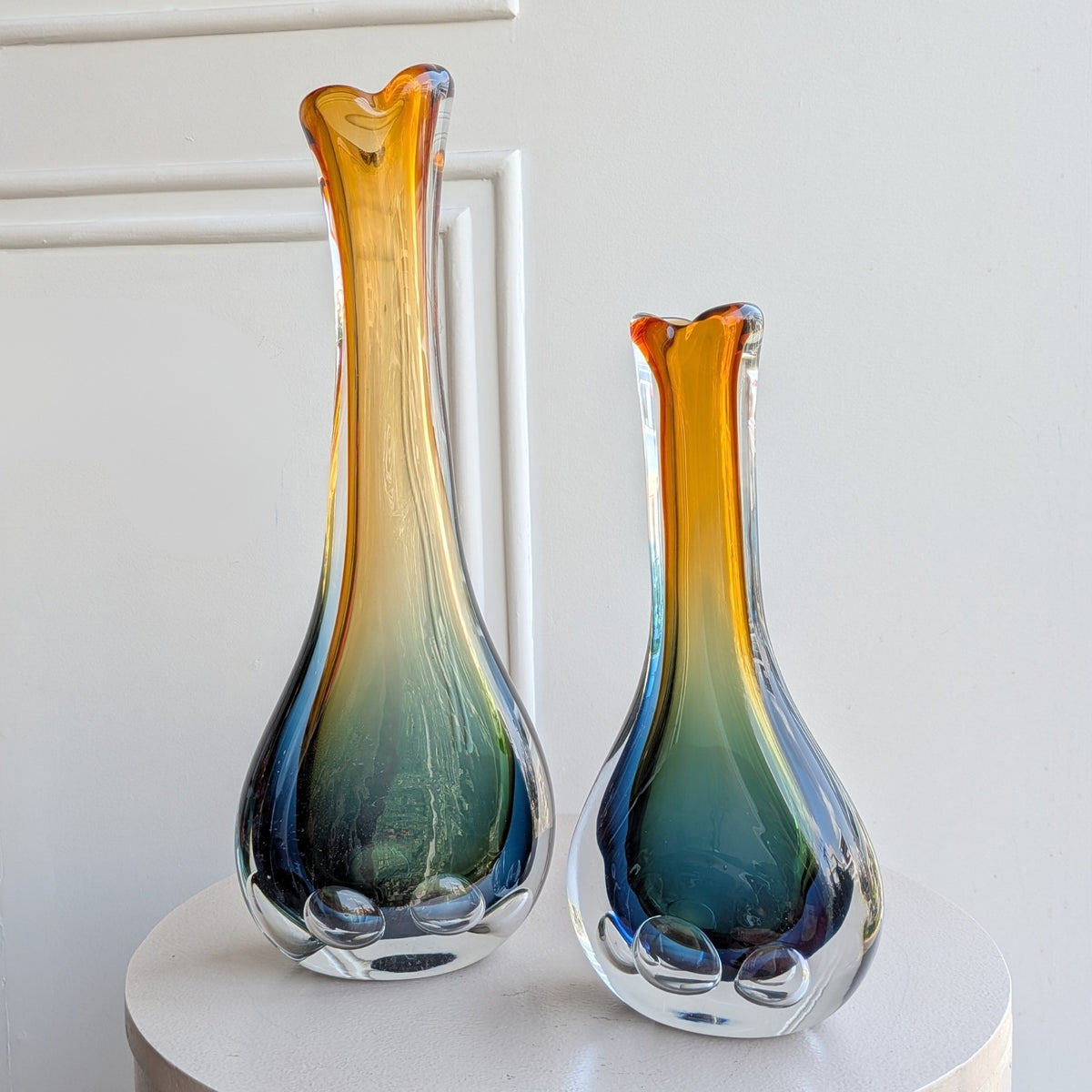 Prism multicolour glass vases in Large and Small sizes