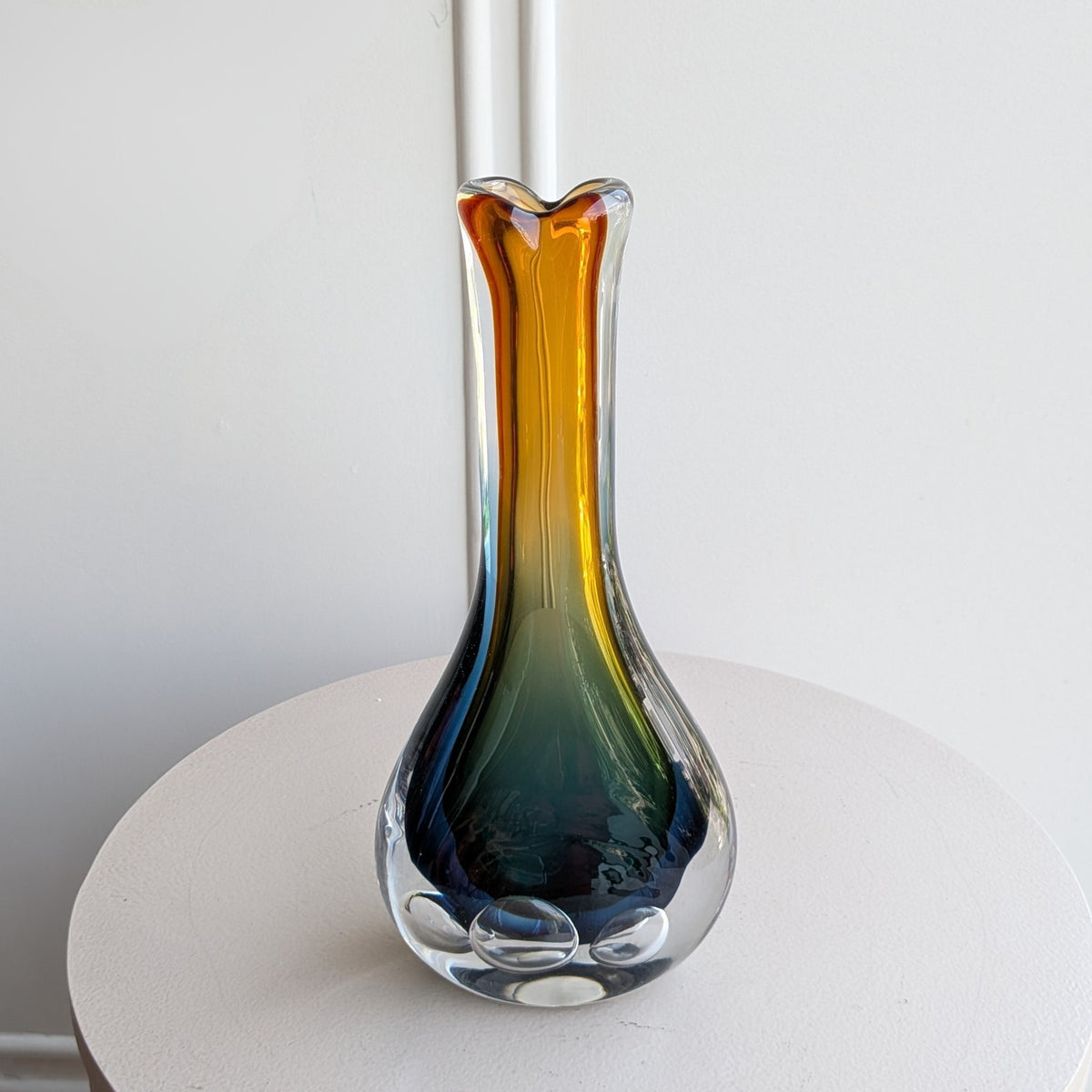 Prism Small multicolour handcrafted glass vase front view