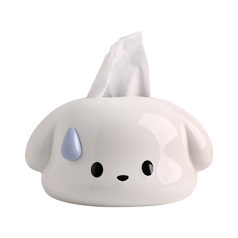 Snugglo white ceramic tissue box front product view