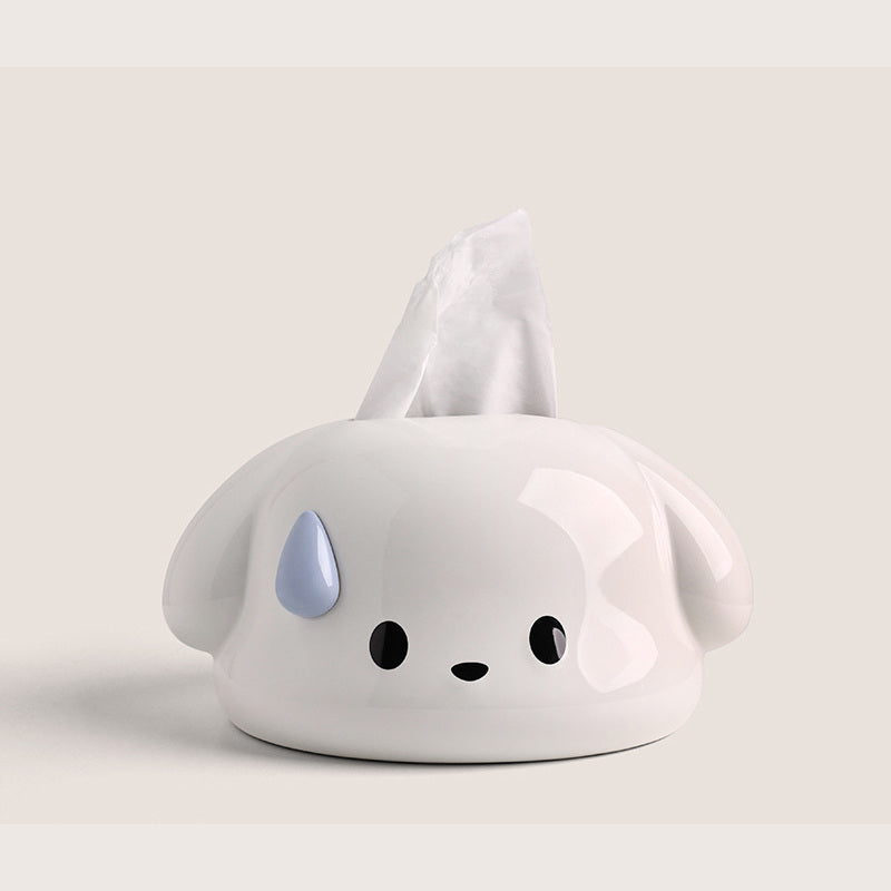 Snugglo ceramic tissue box and showpiece in white by La Muse