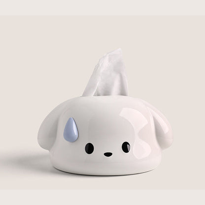Snugglo ceramic tissue box and showpiece in white by La Muse